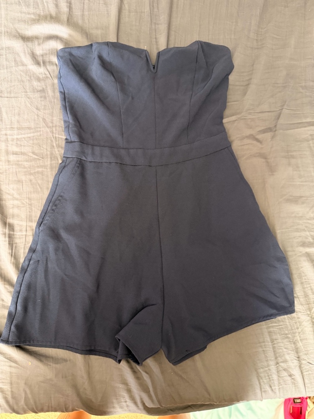 H&M Strapless Navy Blue Romper
